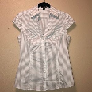 Cap sleeve button down blouse